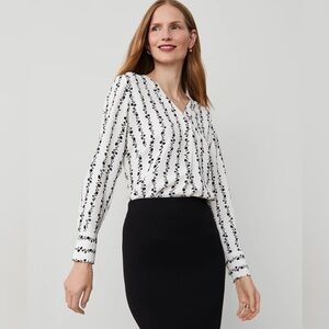 Women’s Ann Taylor Floral Blouse Top Popover Shirt New Large NWT